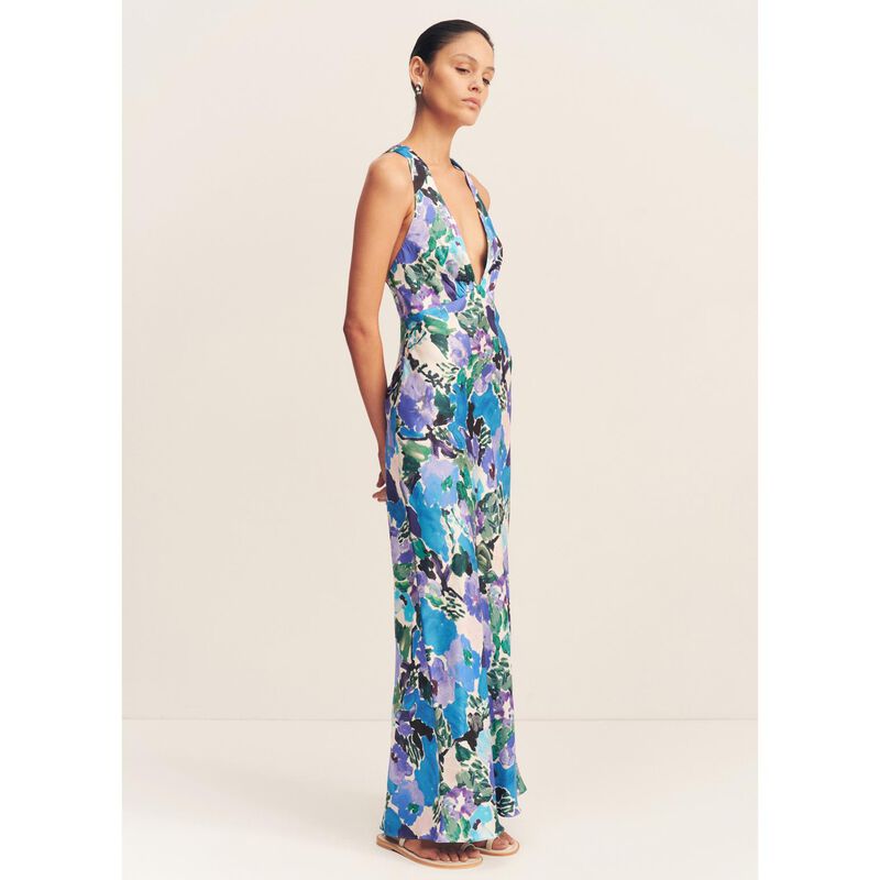 Shona Joy Curlewis Plunged Cross Back Maxi Dress image number 3
